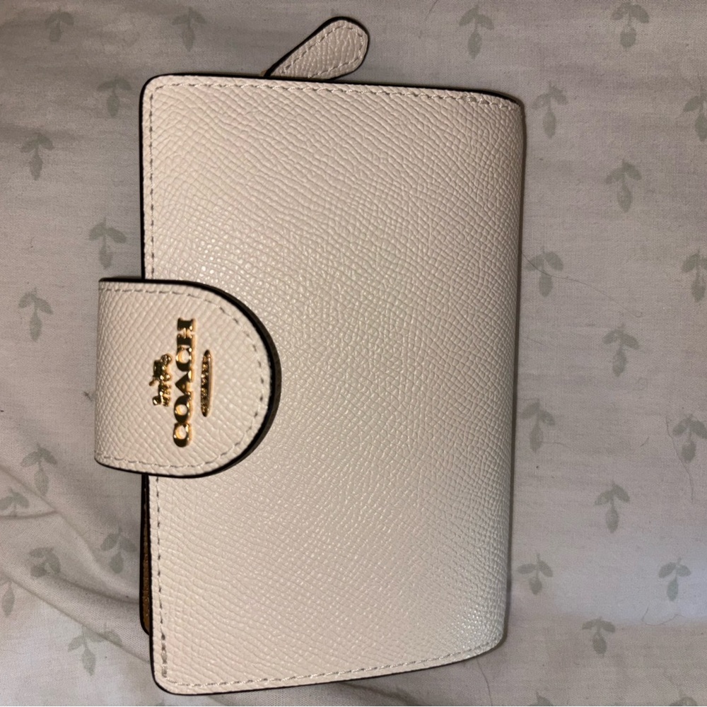 Coach Cream and Gold Card Holder
